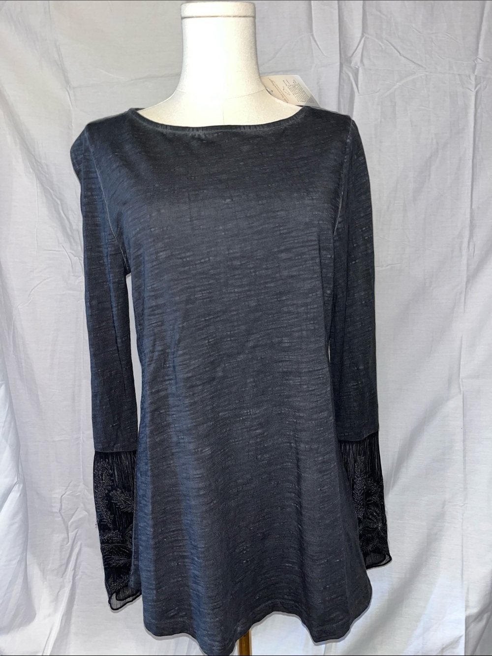 Soft Surroundings Black Long-Sleeve Tunic Top